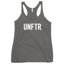 Load image into Gallery viewer, Fitted Tank top in grey with white &#39;UNFTR&#39; logo on the chest
